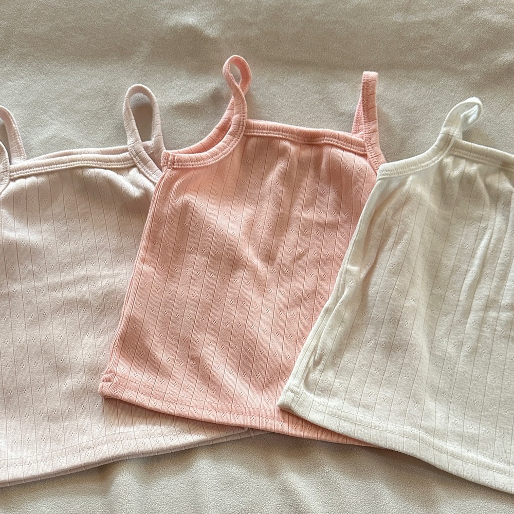 Set of Three Ribbed Tank Tops